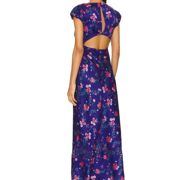 Free People Butterfly Babe Midi Dress NWT Navy Combo Size XL - Picture 6 of 15